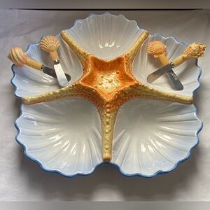 Starfish / Shell decorative platter- Summer Living...ocean / beach / tropical